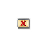 Nomination Composable Classic BUCHST, ROT Edelstahl, Email und 18K-Gold (24_X)